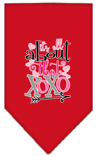 All About that XOXO Screen Print Bandana Red Large